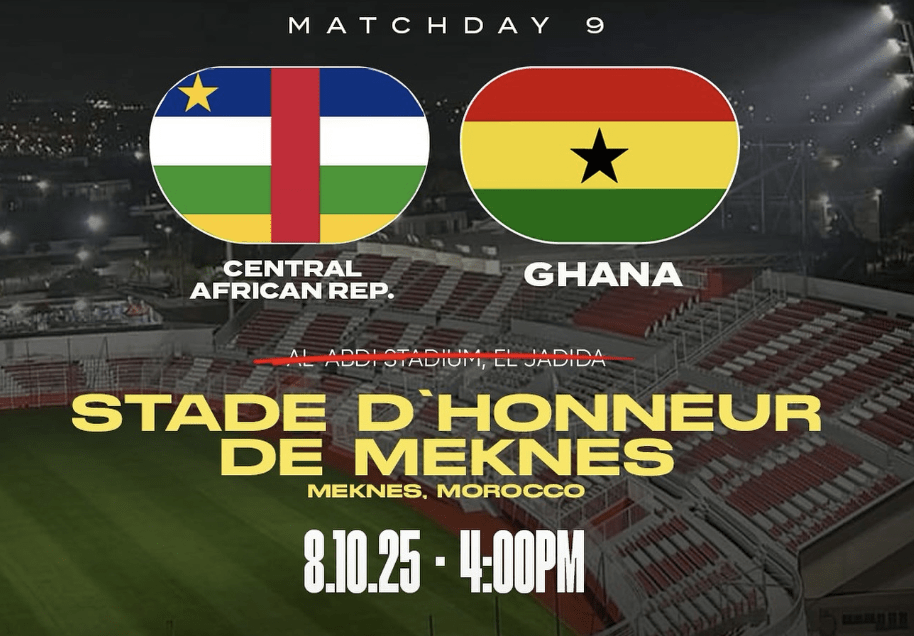 Soi kèo dự đoán Central African Republics v Ghana vòng loại World Cup 2026. châu Phi