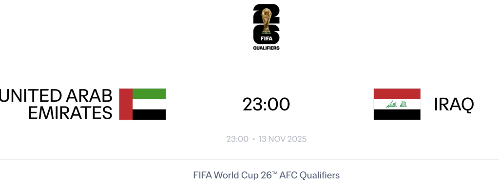 World Cup 2026 Vòng loại thứ 5: Soi kèo UAE v Iraq