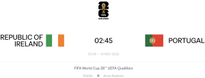 Ireland v Bồ Đào Nha: Soi kèo vòng loại World Cup 2026 khu vực châu Âu bảng F